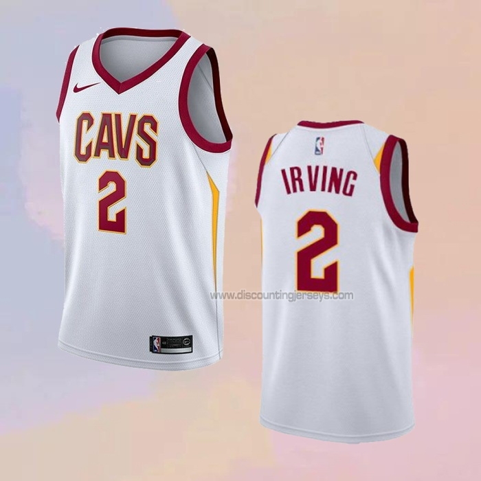 Men's Cleveland Cavaliers Kyrie Irving NO 2 Association 2017-18 White Jersey